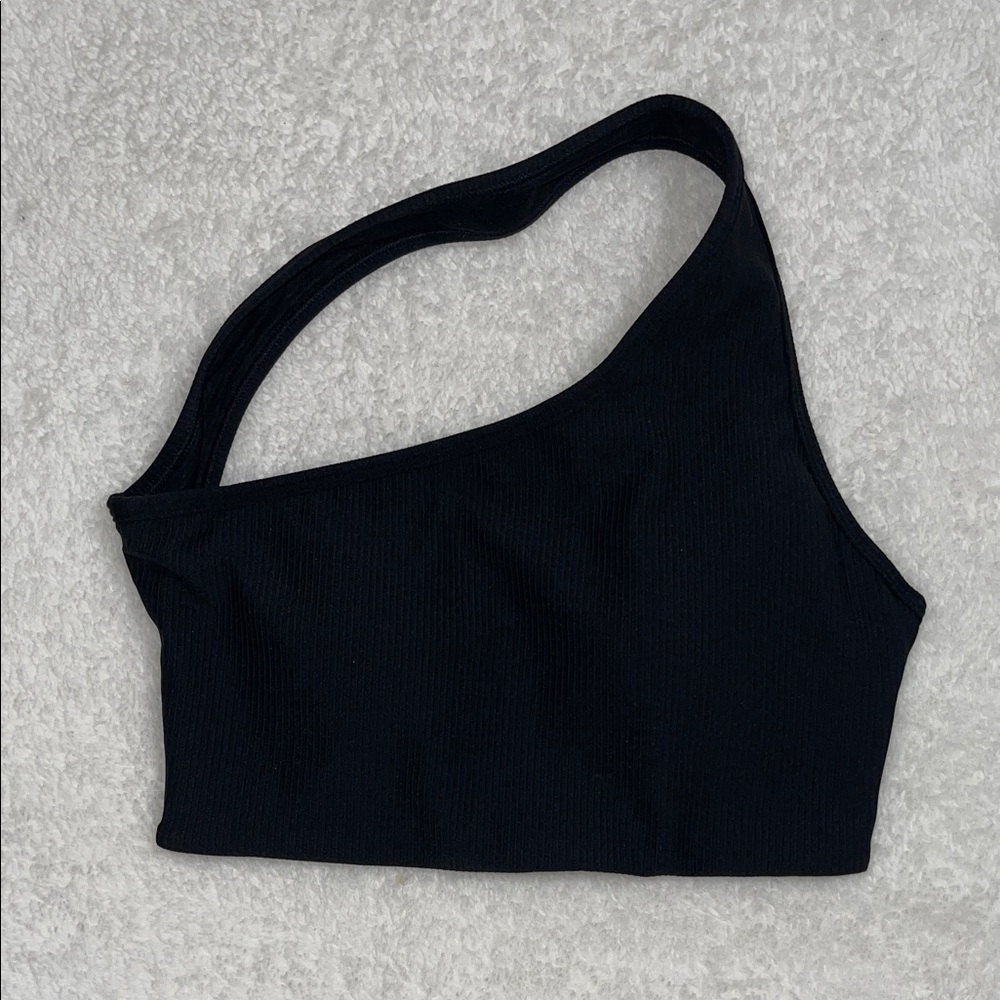 Peachy Bunz Black Ribbed Sports Bra